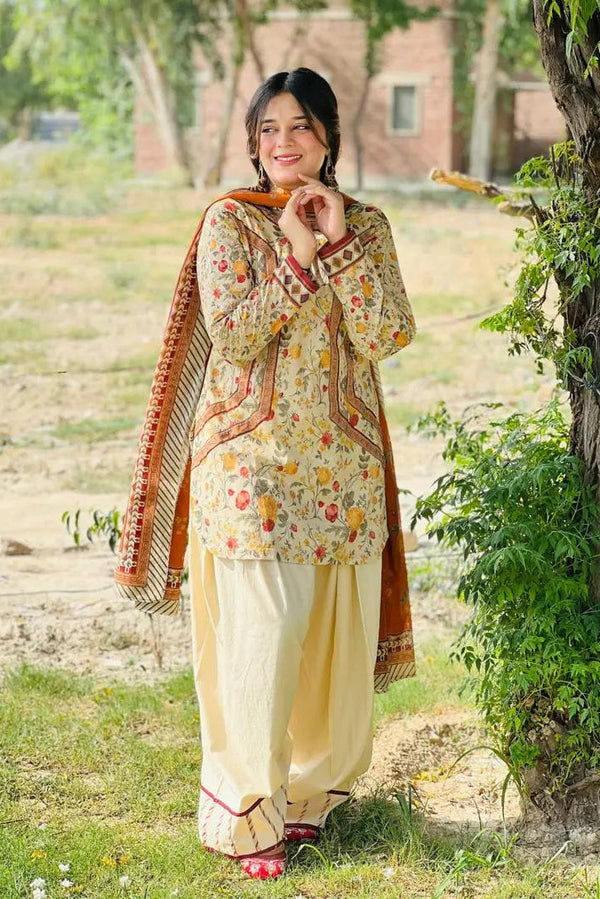 MEHAR 3PC ( FARSHI SHALWAR )